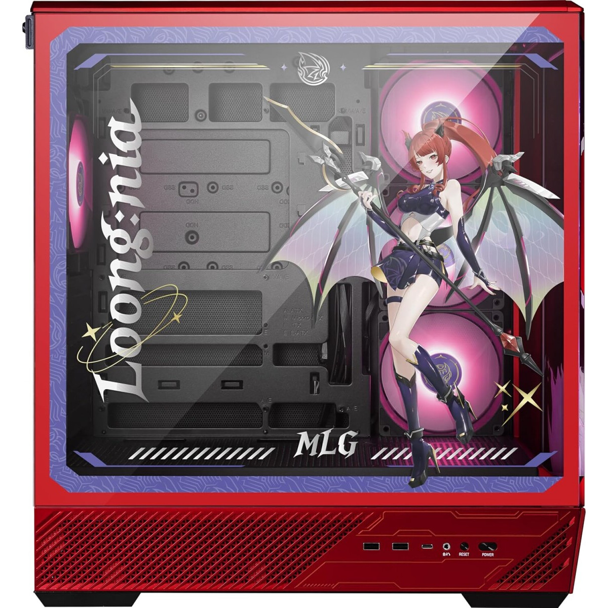 Datoru korpuss MSI PANO 130R MLG EDITION 306-7G32M21-HH9 Red - foto 2