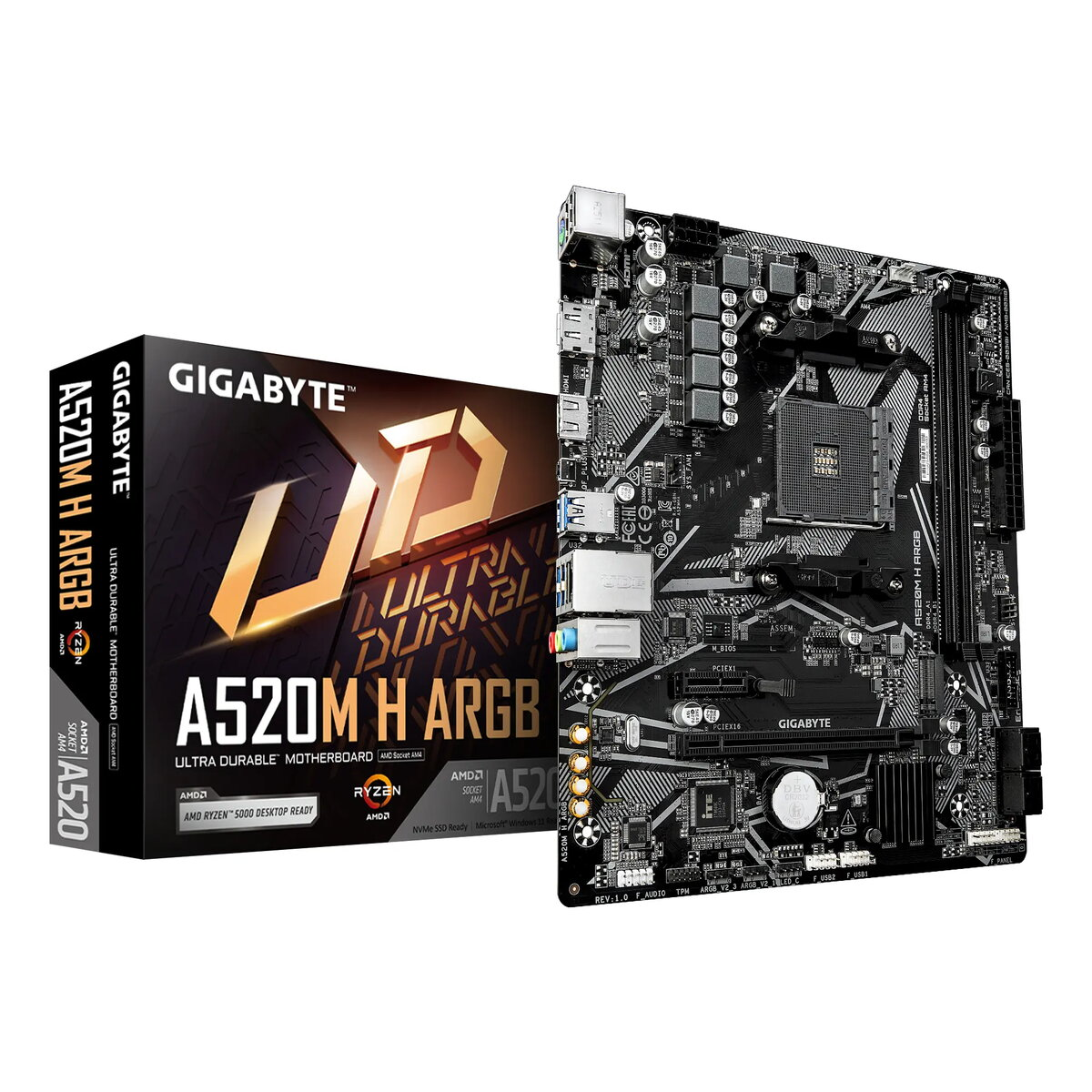 Pamatplate GIGABYTE A520M H ARGB Black