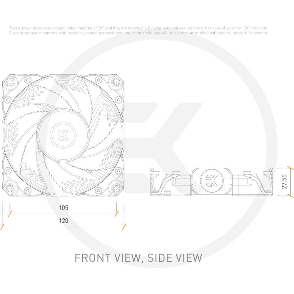 Kühlerlüfter für die Kühlflüssigkeitskühlung EKWB EK-Vardar X3M 120ER D-RGB - Foto 4