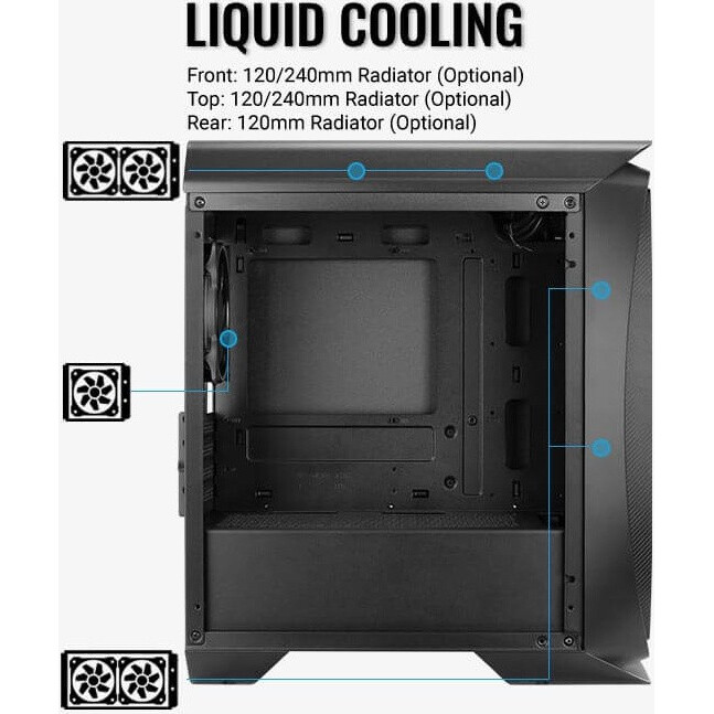 Gehäuse AeroCool Aero One Mini Frost Black (Frost-G-BK-v1) - EN52380 - Foto 3
