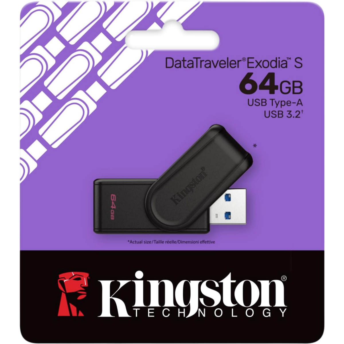 USB-Flashlaufwerk 64GB Kingston DataTraveler Exodia S Black (DTXS/64GB) - Foto 3