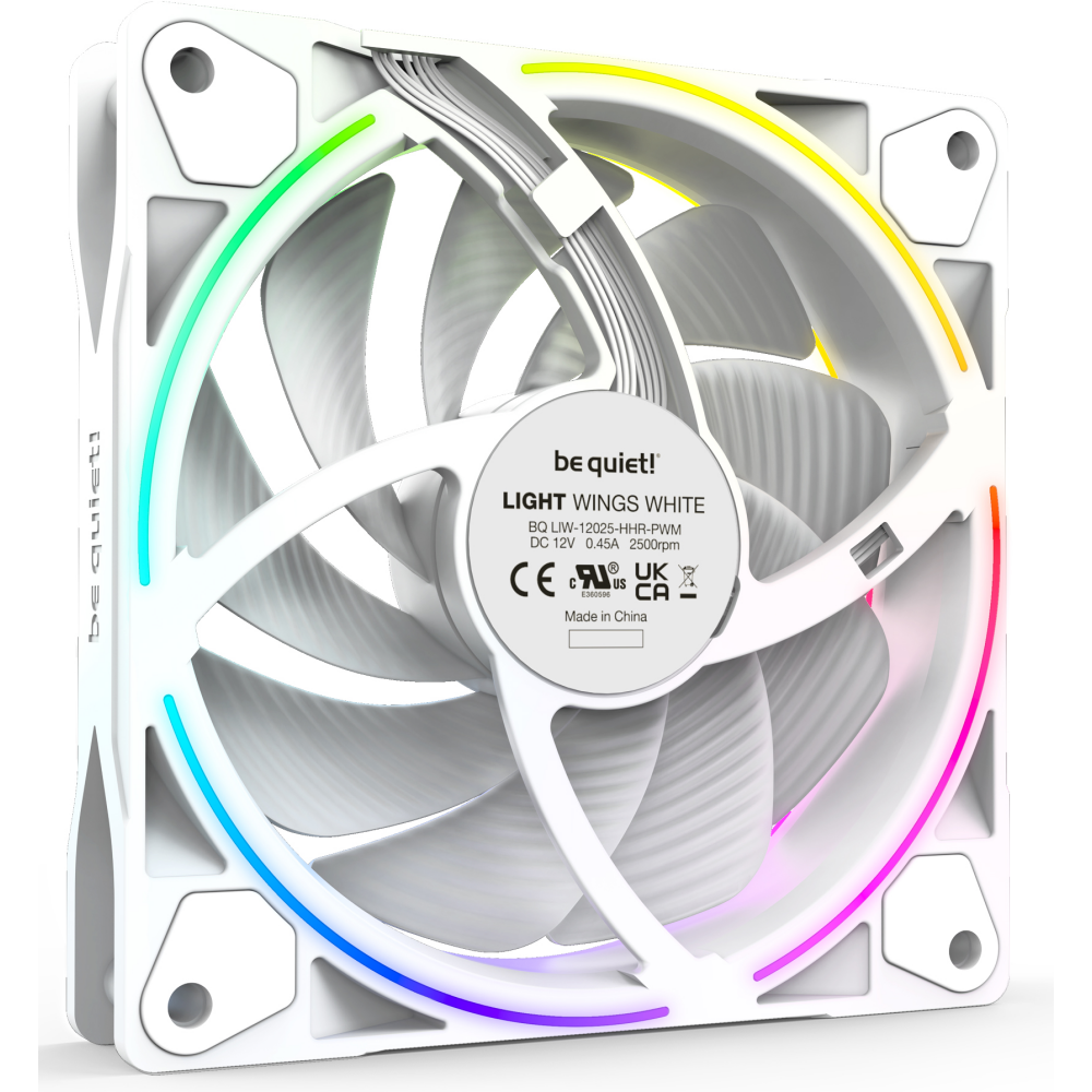 Gehäuselüfter Be Quiet Light Wings White 120mm High-Speed PWM, 3 pcs - BL101 - Foto 2