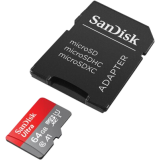 Carte mémoire 64GB MicroSD SanDisk Ultra + SD adapter (SDSQUAB-064G-GN6MA)