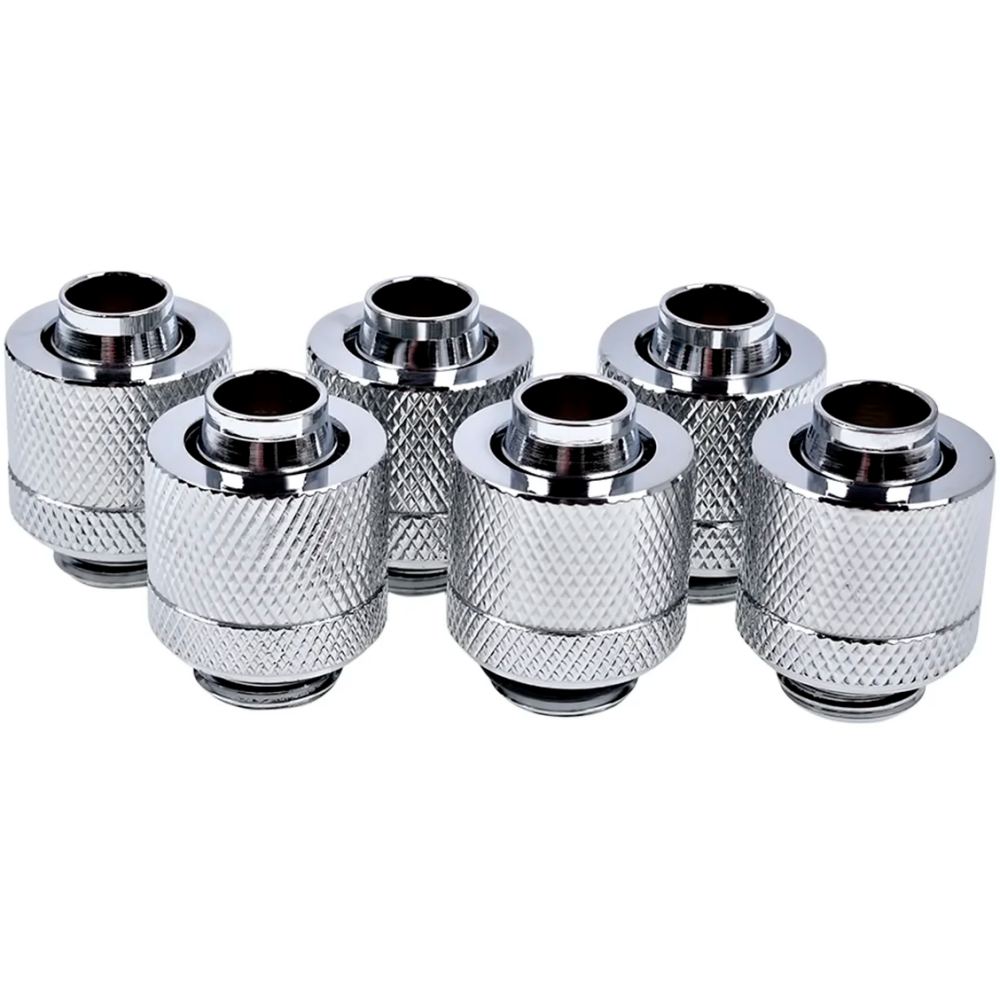 Set von Fittingen Alphacool Eiszapfen 13/10mm Anschraubtulle G1/4 - Chrome Sixpack (17229)
