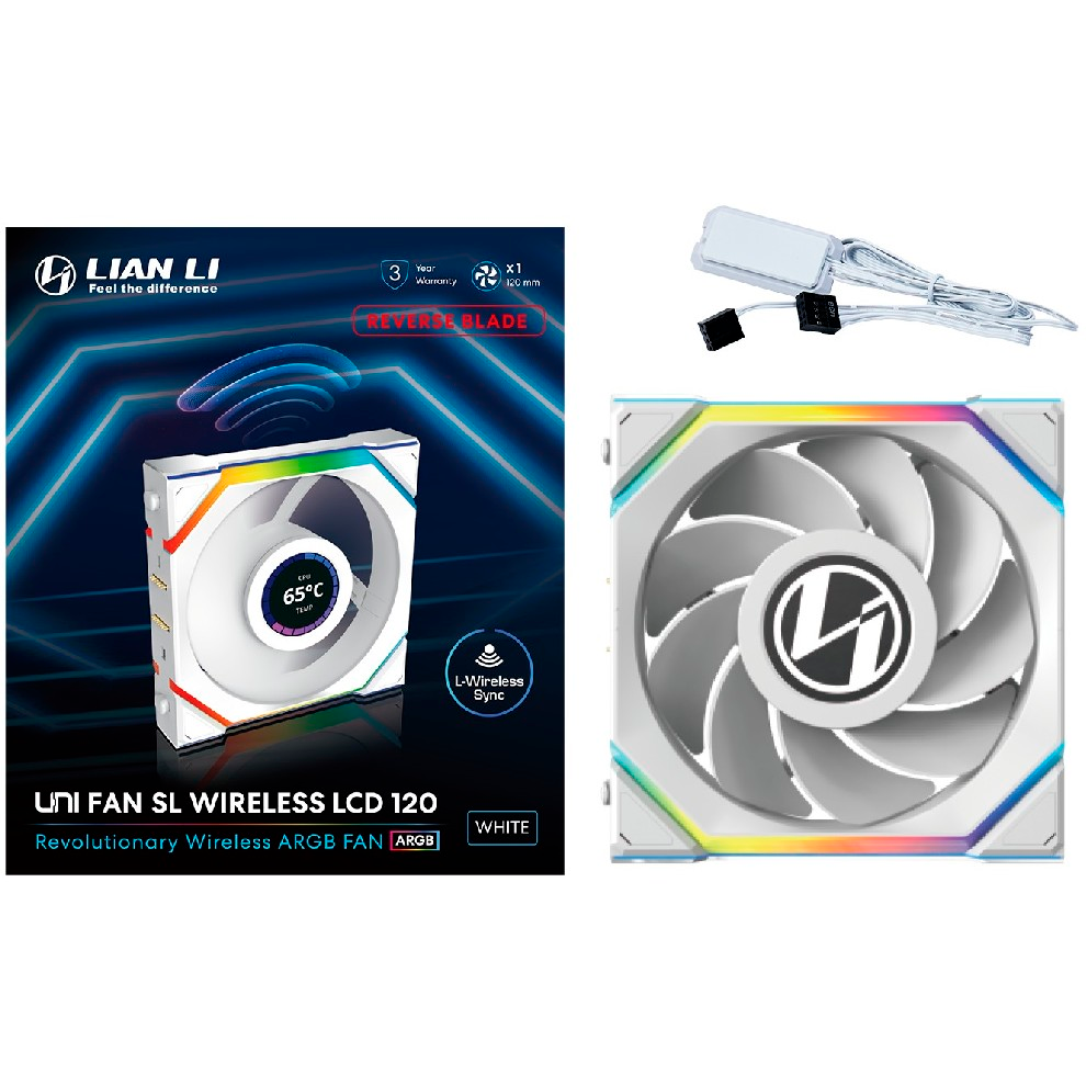 Gehäuselüfter Lian Li UNI Fan SL Wireless LCD 120 Reverse Blade White - G99.12RSLLCD1W1W.R0 - Foto 7