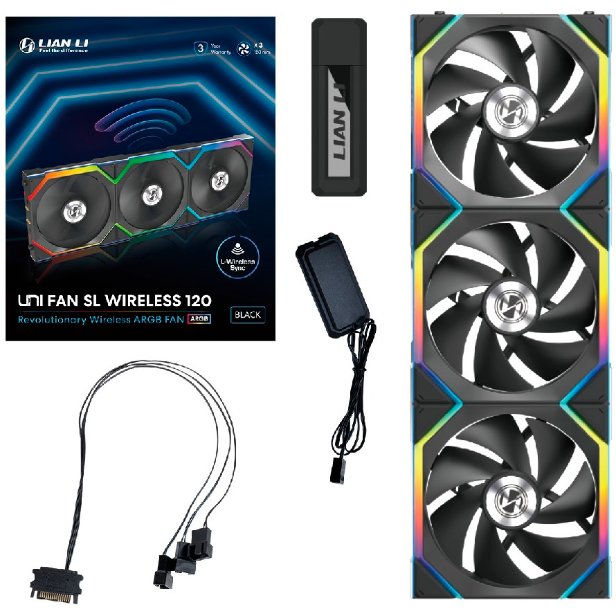Gehäuselüfter Lian Li UNI Fan SL Wireless 120 Black (3 pcs) - G99.12SL1W3B.R0 - Foto 11