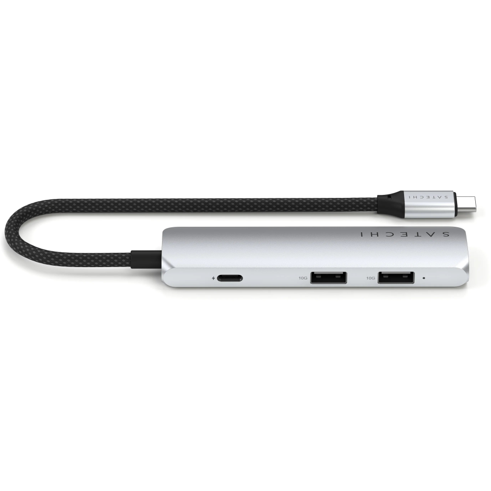 station daccueil pour ordinateur Satechi 4-in-1 USB-C Slim Multiport Adapter 4K Silver - ST-P4SS - photo 2