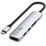 station daccueil Satechi 6-in-1 USB-C Slim Multiport Adapter Silver (ST-P6SS)