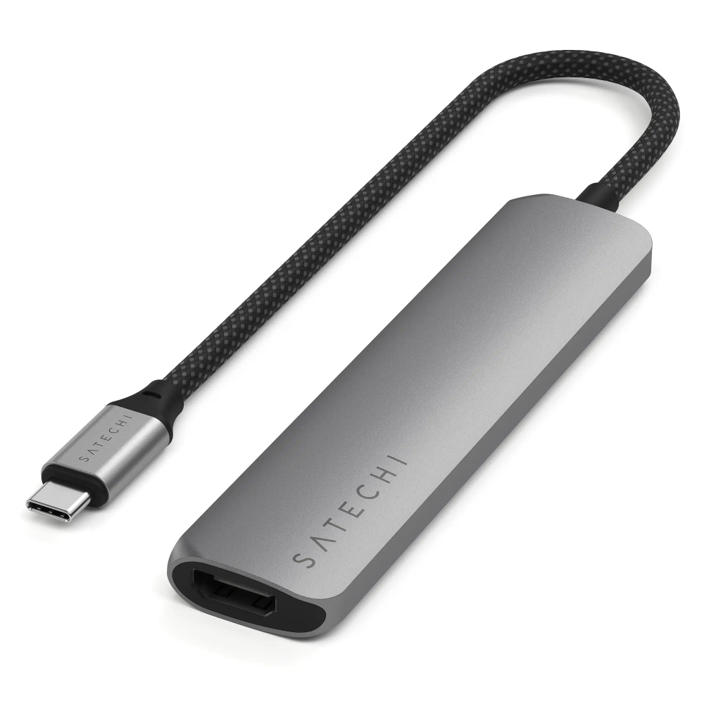 Docking-Station Satechi 6-in-1 USB-C Slim Multiport Adapter Space Grey - ST-P6SM