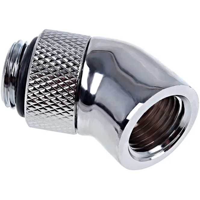Adaptateur dangle pour refroidissement liquide Alphacool Eiszapfen 45° rotatable - Chrome (17247) - photo 2