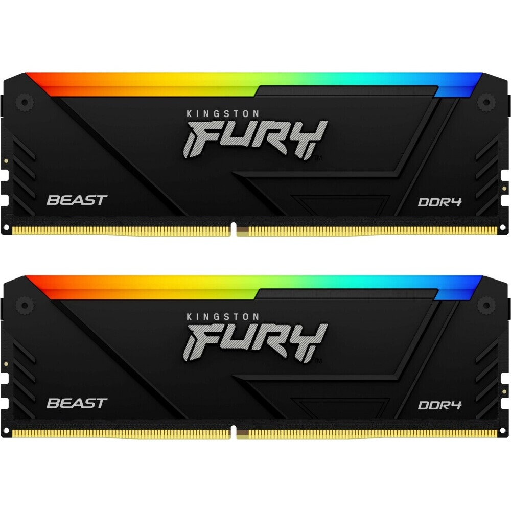 Mémoire vive 32GB DDR4 3600MHz Kingston Fury Beast RGB (KF436C18BB2AK2/32) (2x16GB KIT)