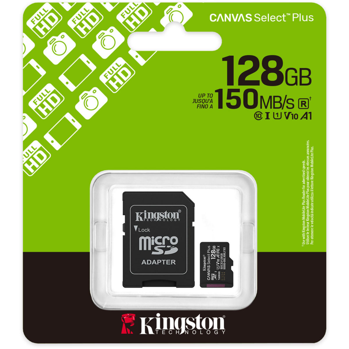 carte mémoire 128GB MicroSD Kingston Canvas Select Plus + SD adapter (SDCS3/128GB) - photo 3