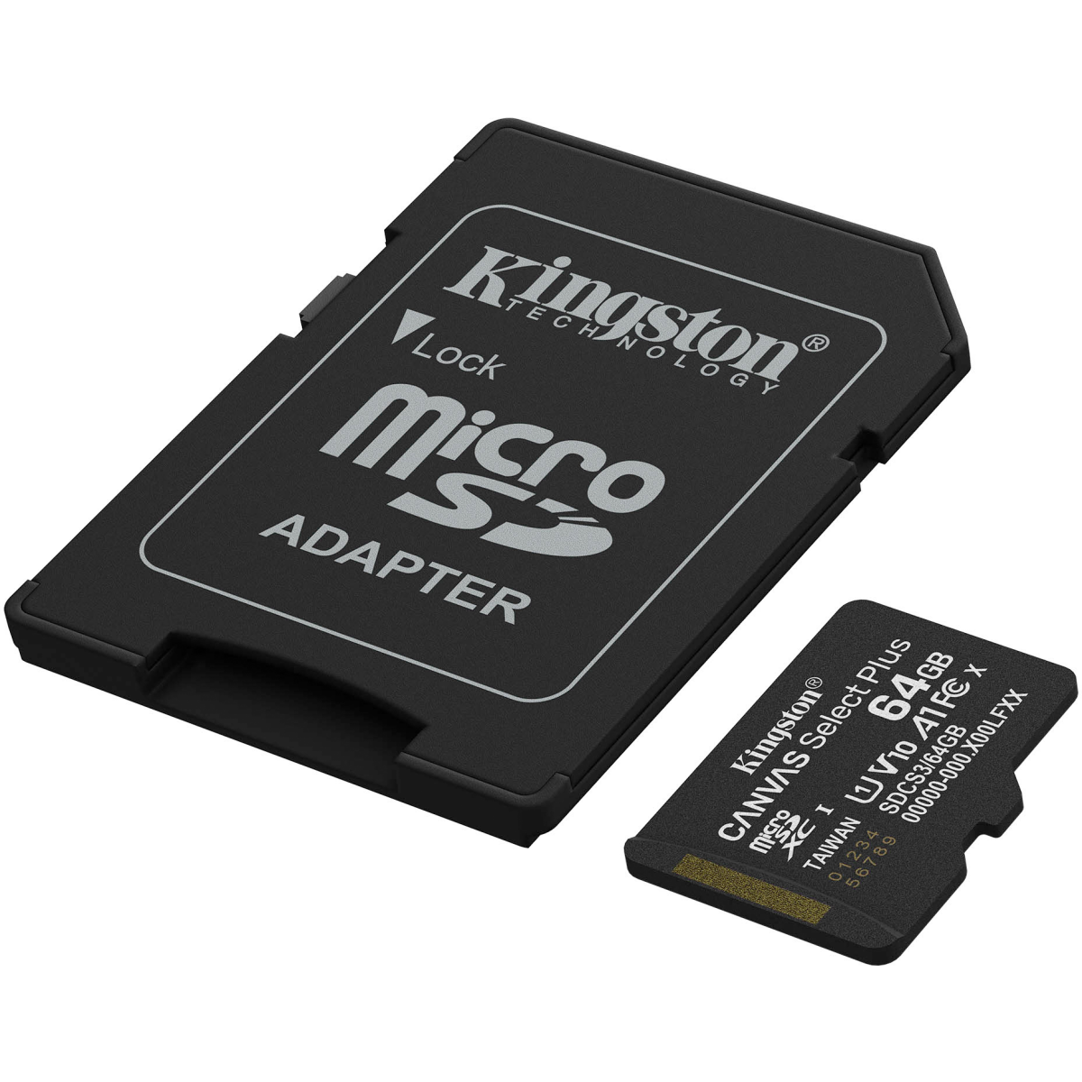Carte mémoire 64GB MicroSD Kingston Canvas Select Plus + SD adapter (SDCS3/64GB) - photo 2