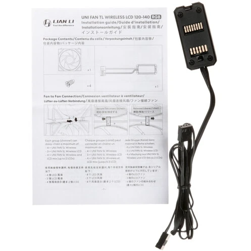 Gehäuselüfter Lian Li UNI Fan TL Wireless LCD 120 Reverse Blade Black (3 pcs) - G99.12RTLLCD1W3B.R0 - Foto 8