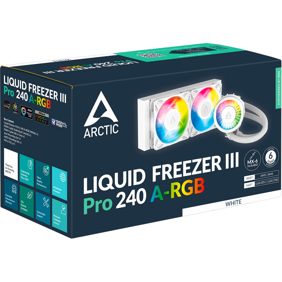Flüssigkeitskühlsystem Arctic Liquid Freezer III Pro 240 ARGB White - ACFRE00186A - Foto 6
