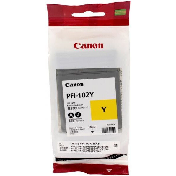 Kassette Canon PFI-102 Yellow - 0898B001