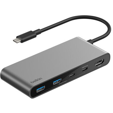 station daccueil Belkin 7-Port USB-C Hub with Dual USB-C Ports Space Gray - AVC023hqSGY