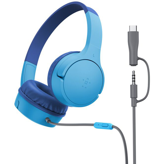 Headset Belkin SoundForm Mini Wired Blue (USB-C and 3.5mm) - AUD010hqBL