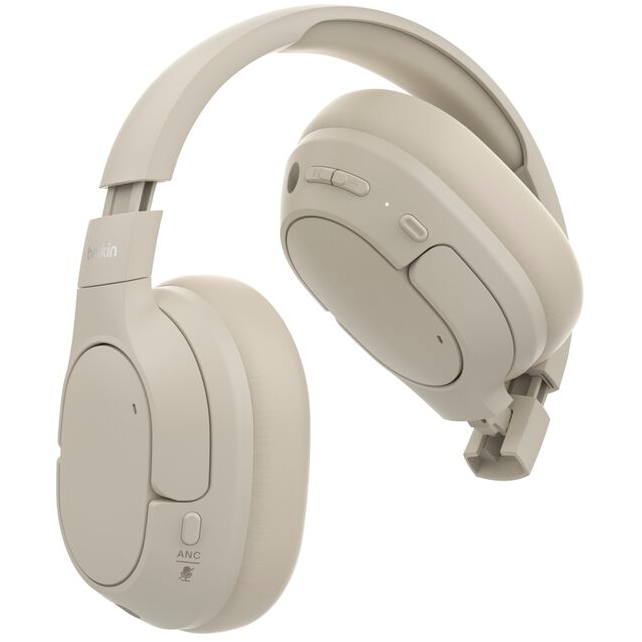 Headset Belkin Noise Cancelling Over-Ear Headphones Sand - AUD008HQSA - Foto 3