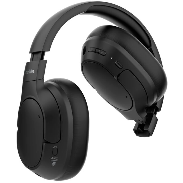 Headset Belkin Noise Cancelling Over-Ear Headphones Black - AUD008HQBK - Foto 3