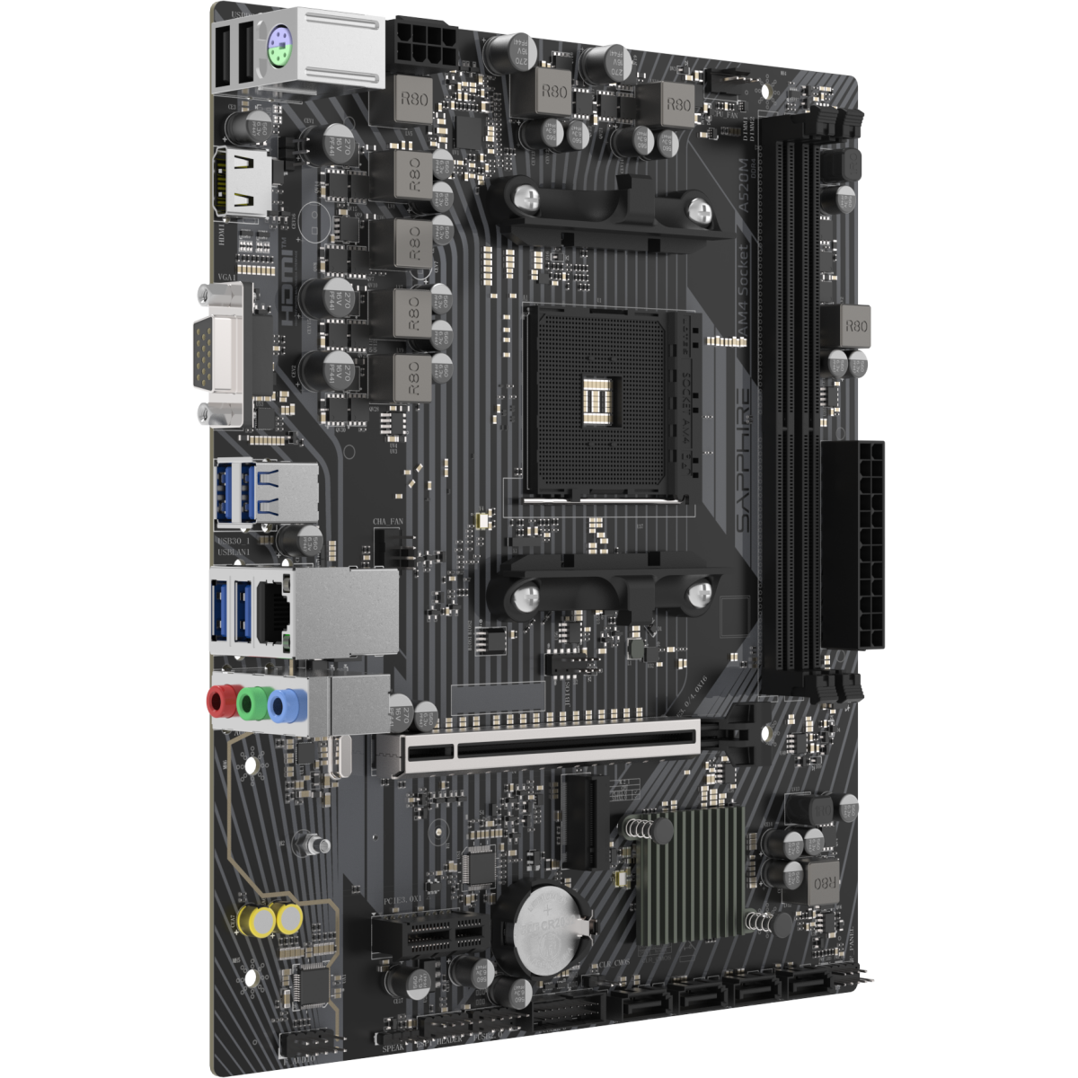 Mainboard Sapphire A520M-E - 52119-04-40G - Foto 2
