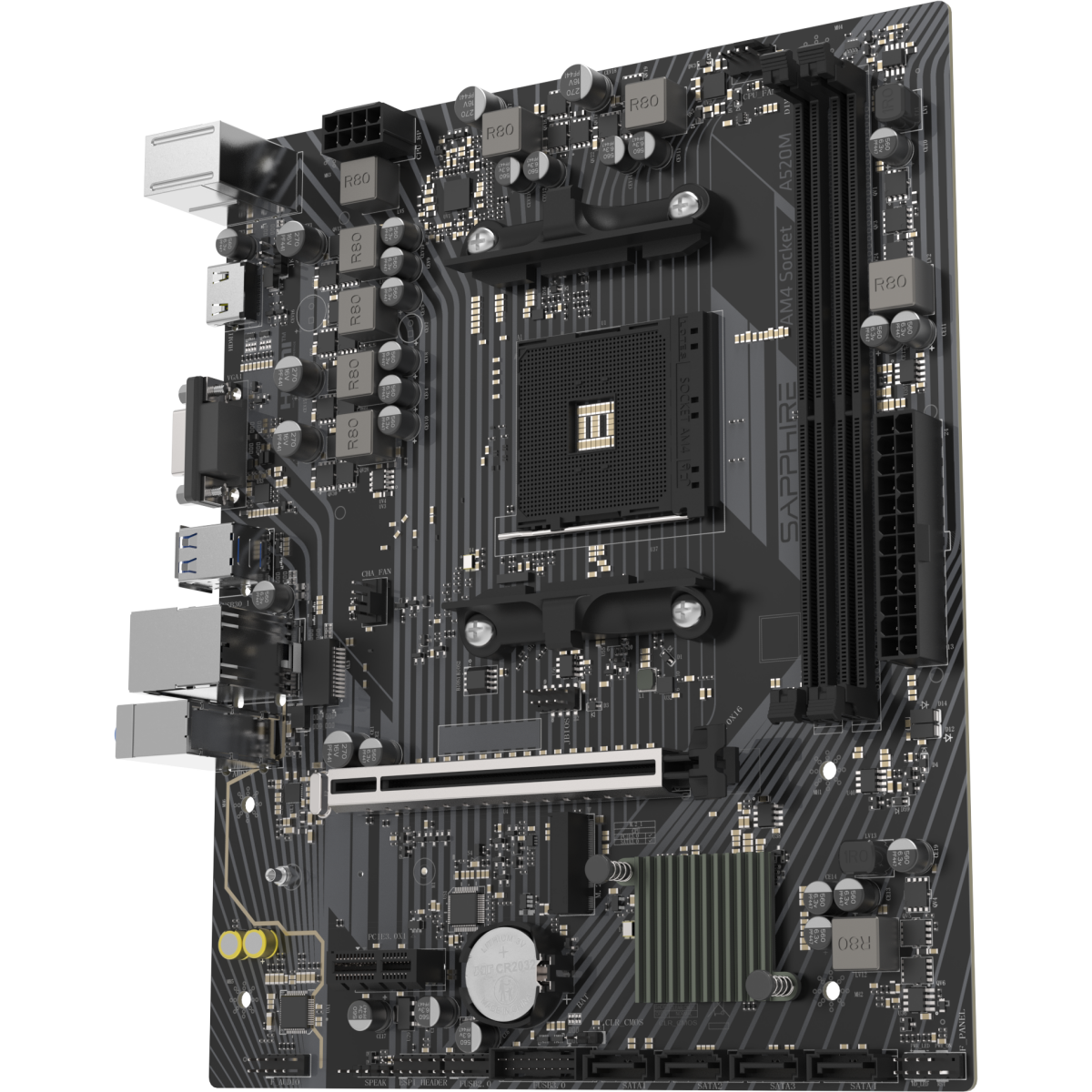 Mainboard Sapphire A520M-E - 52119-04-40G - Foto 3
