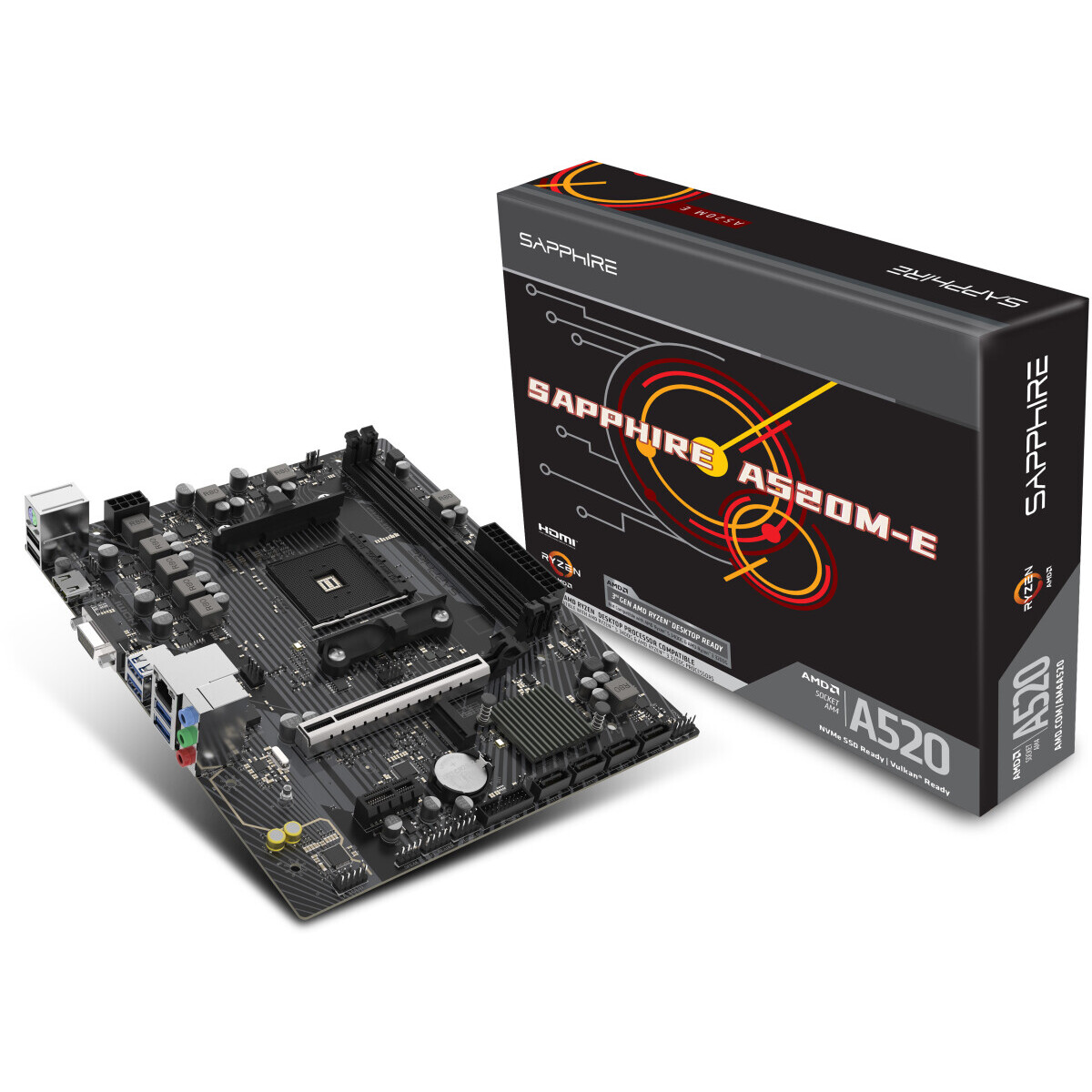 Mainboard Sapphire A520M-E - 52119-04-40G - Foto 6
