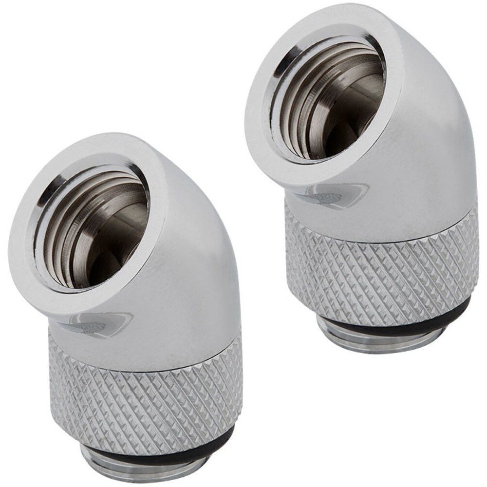 Eckanschluss für Heizungskreislauf Corsair Hydro X Series XF Adapter 2-pack 45° Angled rotary Silver - CX-9055001-WW