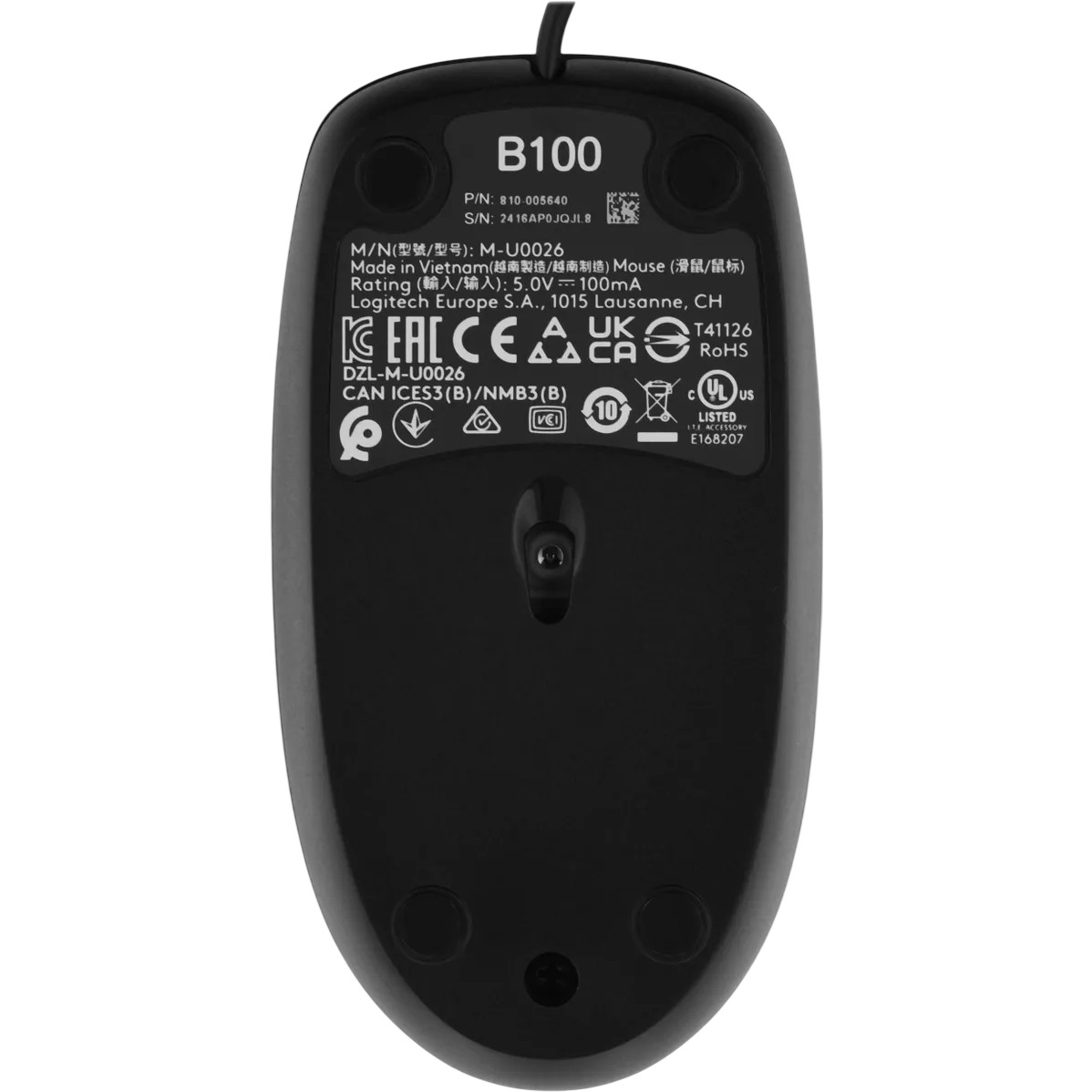 Maus Logitech B100 Black (910-003357) - Foto 4