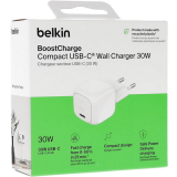 Chargeur secteur pour réseau Belkin BoostCharge Compact USB-C Wall Charger 30W White (WCA008KQWH)