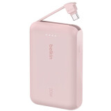 batterie externe Belkin BoostCharge Power Bank 10K with Integrated Cable Pink (BPB021hqPK)