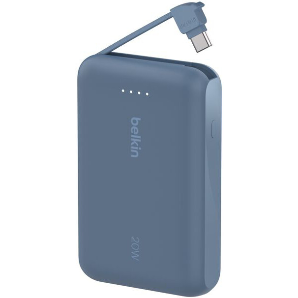 Externer Akku Belkin BoostCharge Power Bank 10K with Integrated Cable Blue - BPB021hqBL - Foto 2