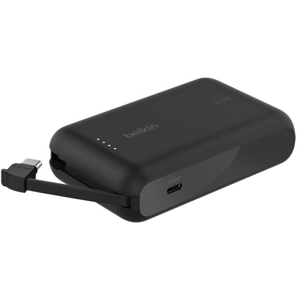 batterie externe Belkin BoostCharge Power Bank 10K with Integrated Cable Black - BPB021hqBK