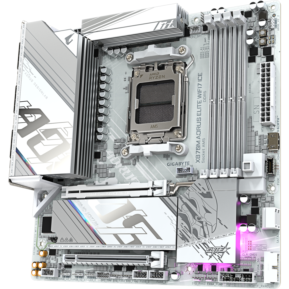 carte mère Gigabyte X870M AORUS ELITE WIFI7 ICE - photo 2