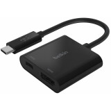 adaptateur de connexion USB Type-C - HDMI/USB Type-C, 0.13m, Belkin AVC002btBK