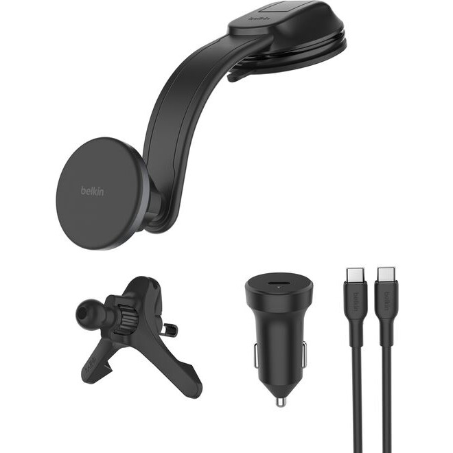 Support de téléphone pour voiture Belkin BoostCharge Magnetic Wireless Charging Car Vent and Dash Mount - WIC012hqBK - photo 8