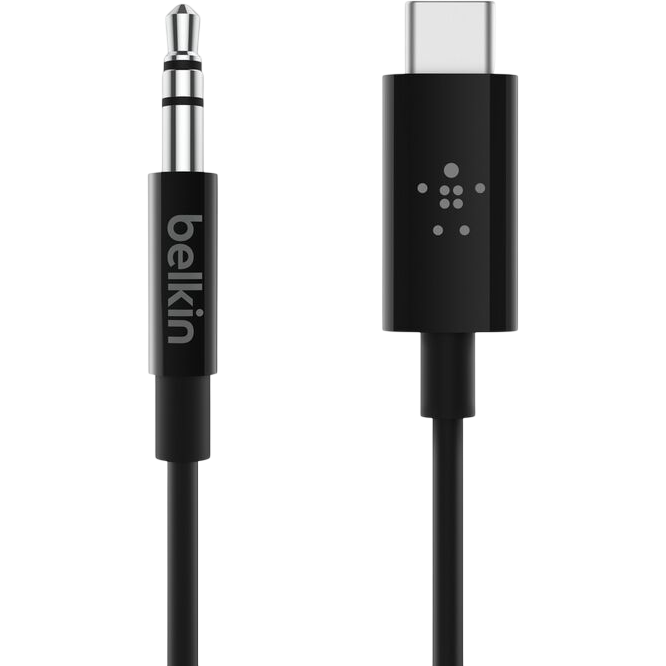 Kabel USB Type-C - 3.5 Jack, 0.9m, Belkin F7U079bt03-BLK
