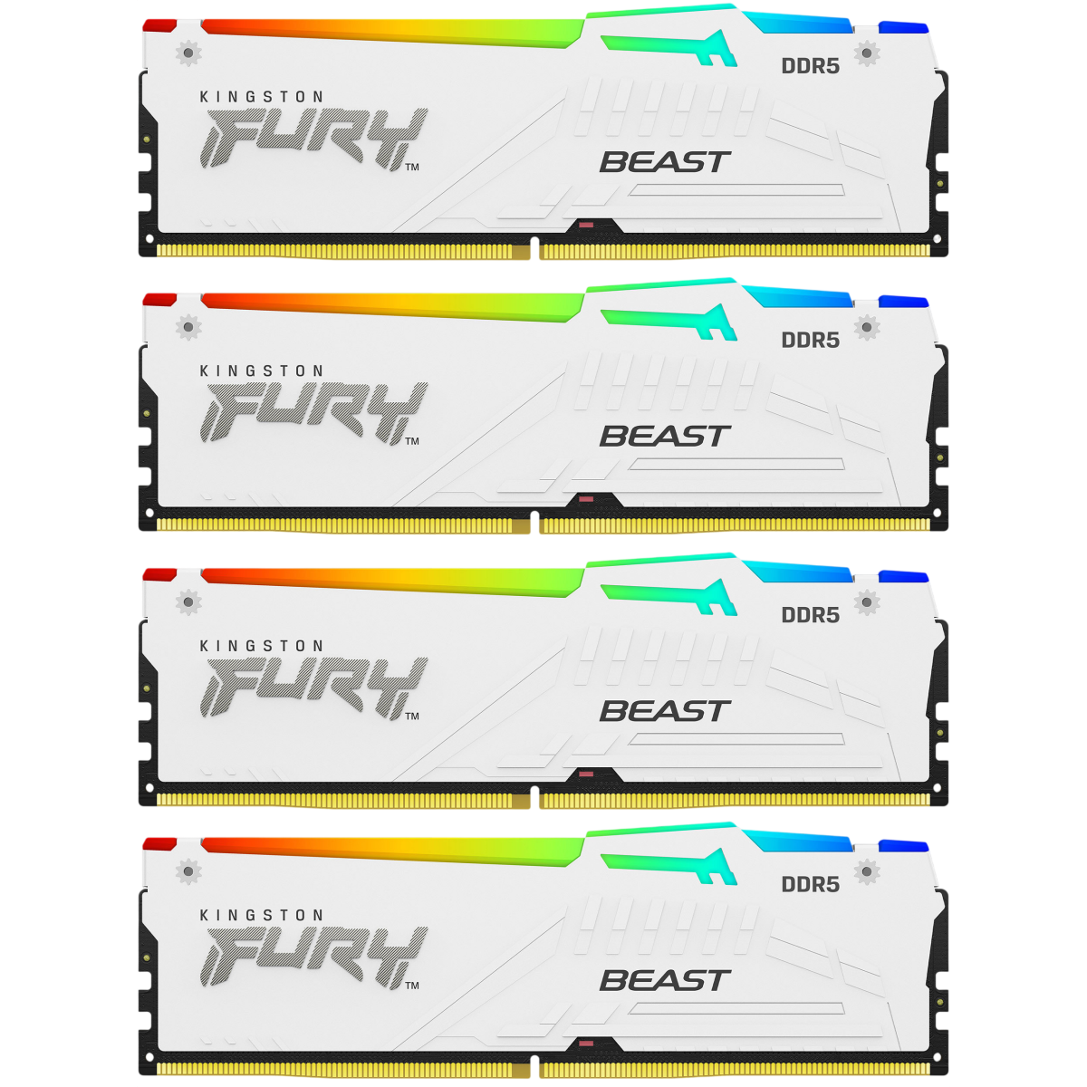 Mémoire vive 128GB DDR5 5600MHz Kingston Fury Beast RGB (KF556C40BWAK4-128) (4x32GB KIT)
