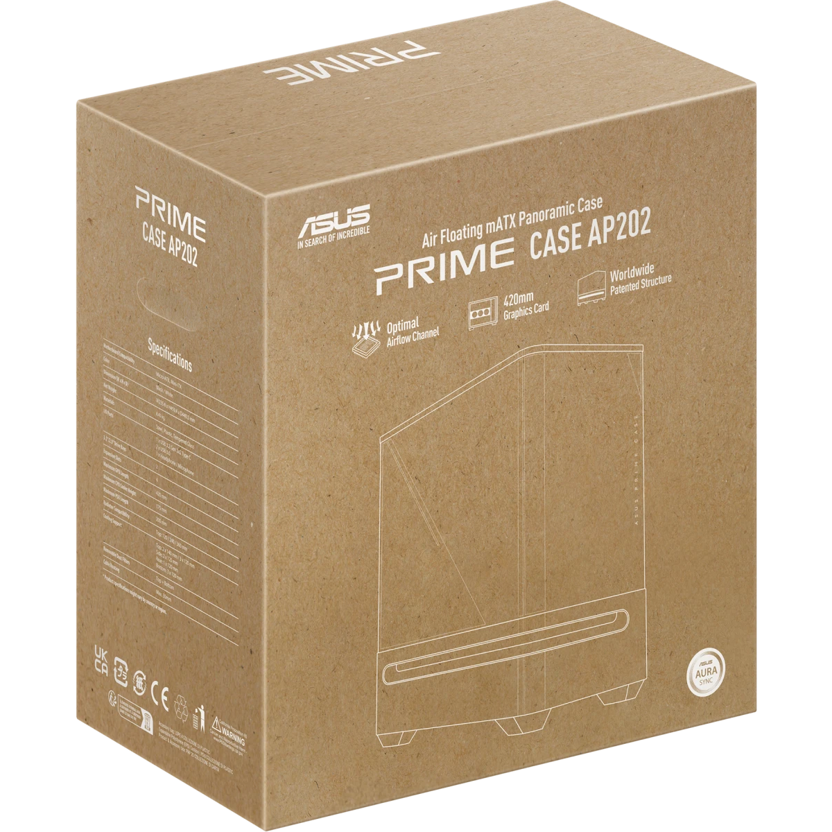 Gehäuse ASUS Prime AP202 TG ARGB Black - 90DC00P0-B19000 - Foto 19