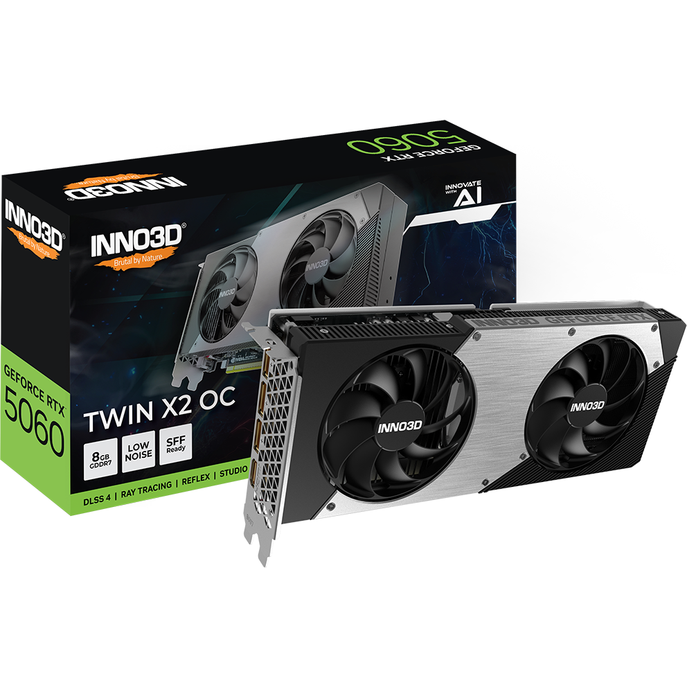 carte graphique NVIDIA GeForce RTX 5060 INNO3D Twin X2 OC 8GB (N50602-08D7X-195070N) - photo 3