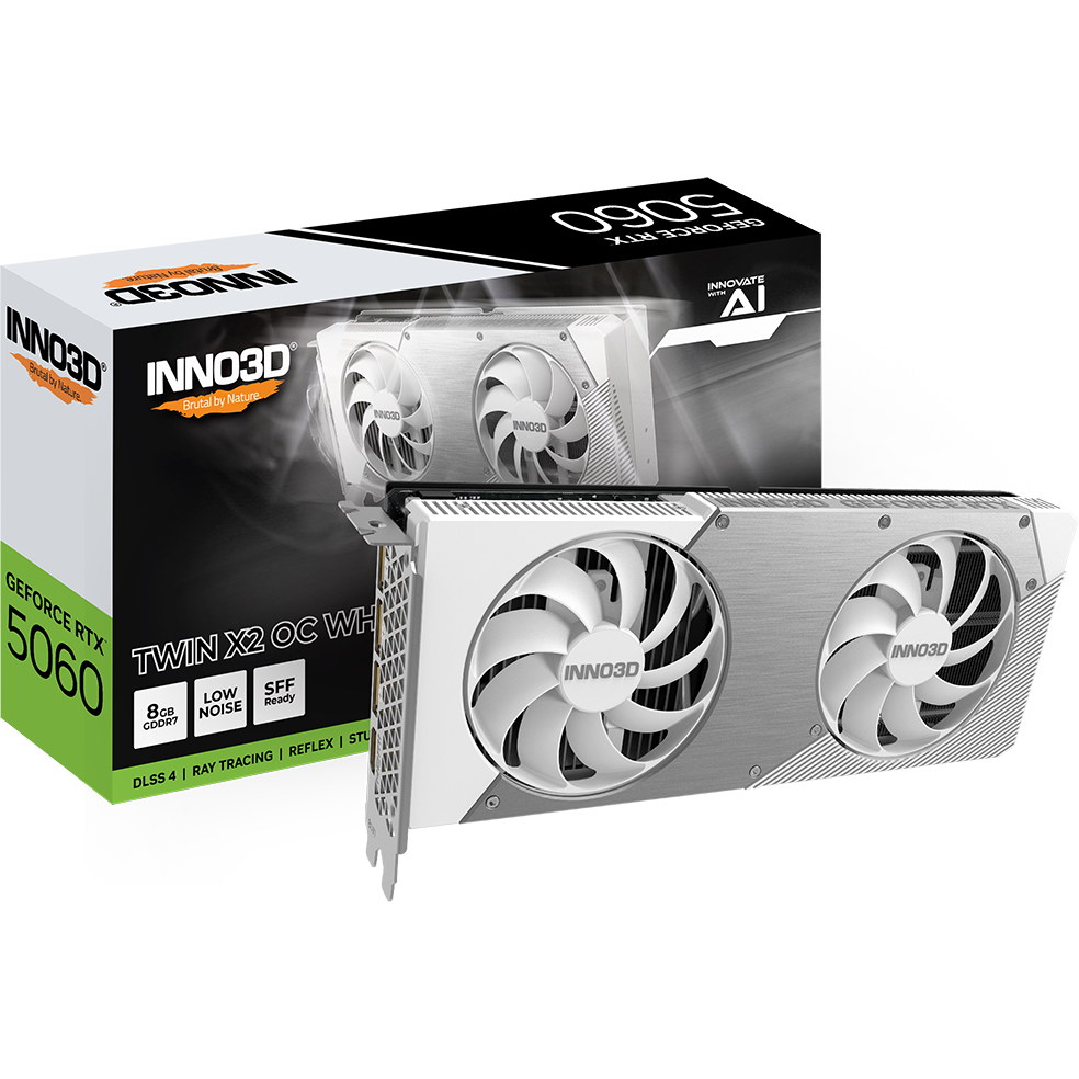 Grafikkarte NVIDIA GeForce RTX 5060 INNO3D Twin X2 OC White 8GB (N50602-08D7X-195070W) - Foto 3