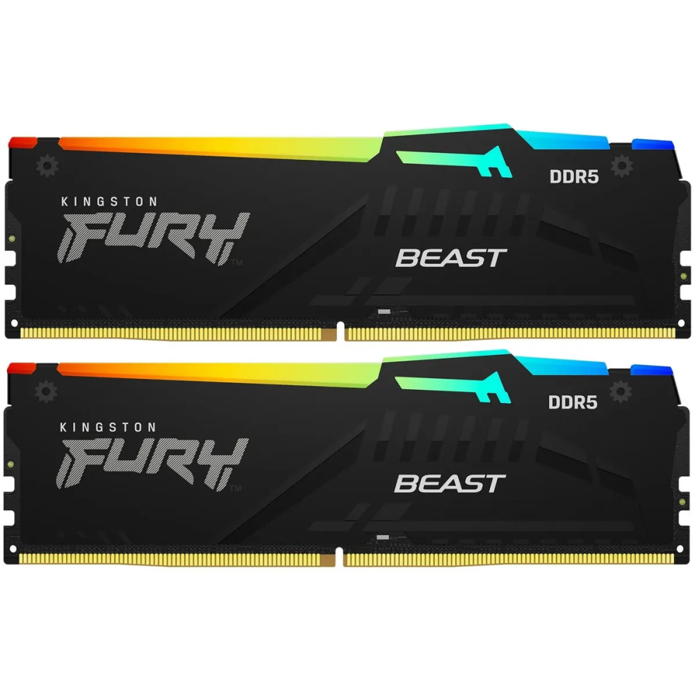 Arbeitsspeicher 64GB DDR5 6000MHz Kingston Fury Beast RGB (KF560C30BBEAK2-64) (2x32GB KIT)