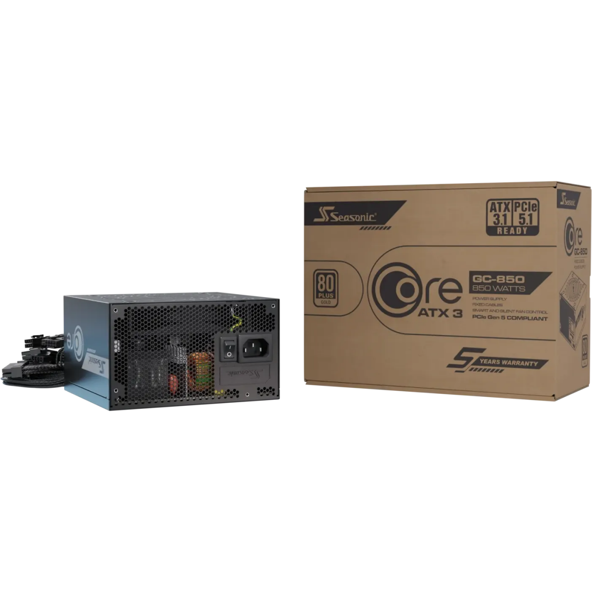 Netzteil 850W Seasonic Core GC-850 ATX 3.1 - SRP-CGC851-A5A32SF - Foto 10