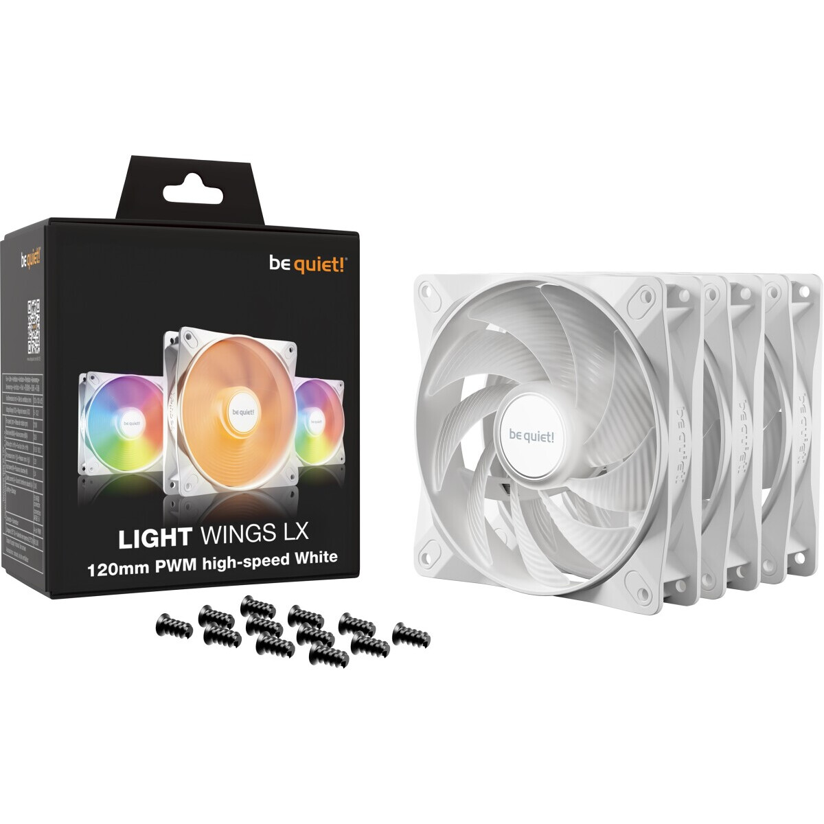 Ventilateur pour boîtier Be Quiet Light Wings LX 120mm PWM High Speed White, 3 pcs - BL125 - photo 3