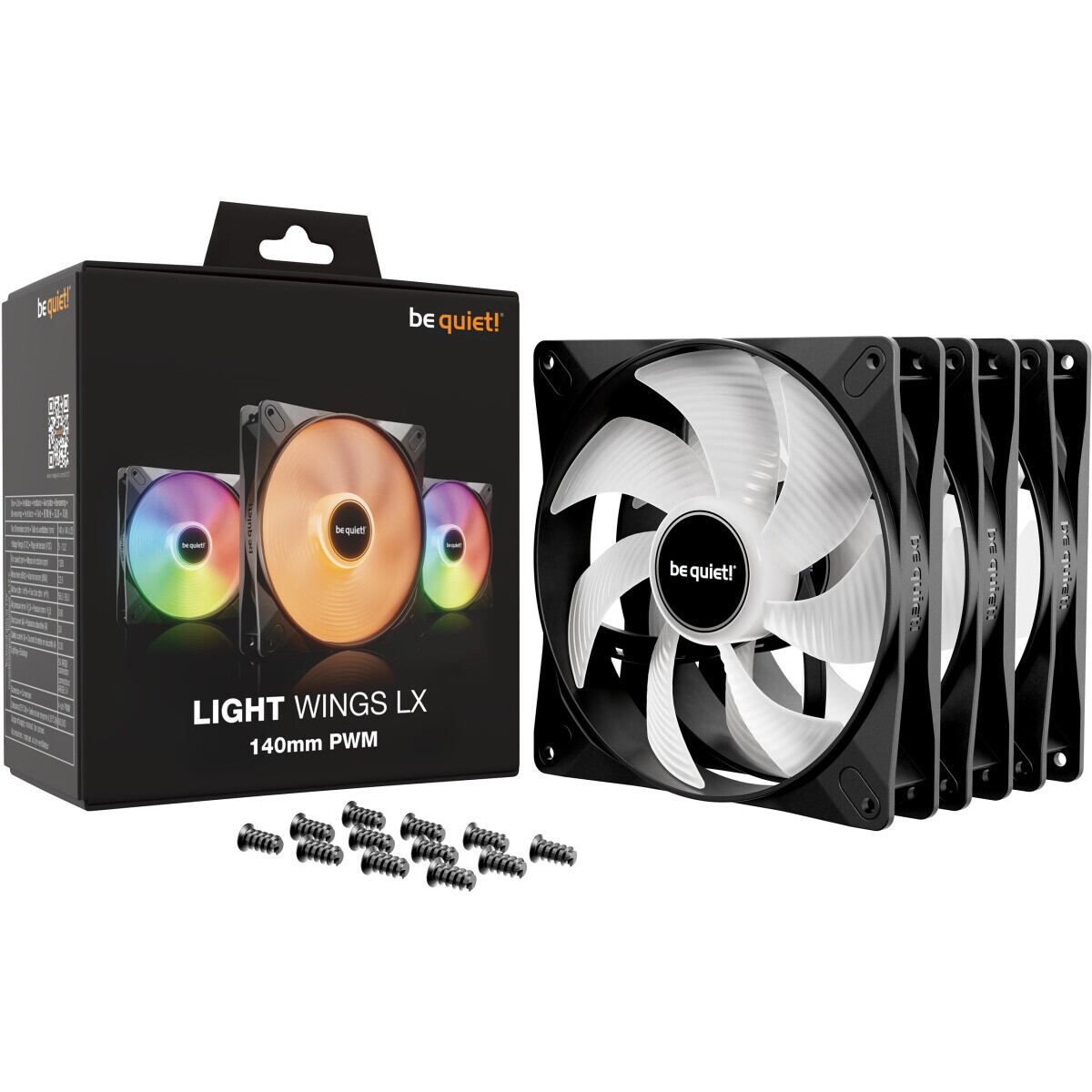 Ventilateur pour boîtier Be Quiet Light Wings LX 140mm PWM Black, 3 pcs - BL127 - photo 4