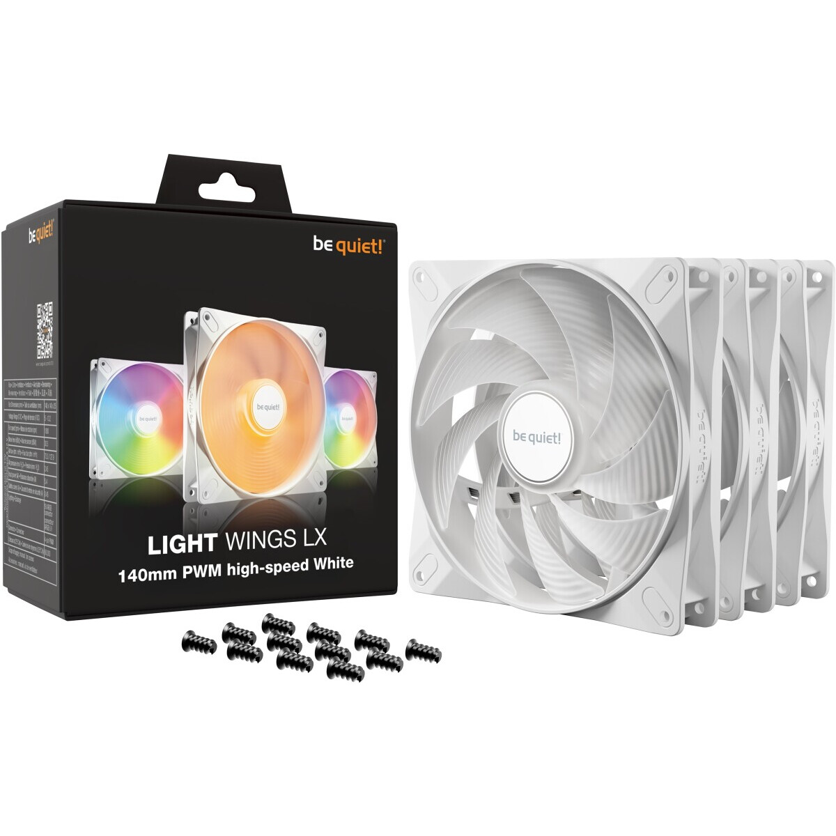 Ventilateur pour boîtier Be Quiet Light Wings LX 140mm High Speed White, 3 pcs - BL131 - photo 3