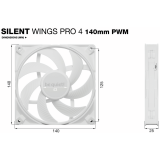 Gehäuselüfter Be Quiet Silent Wings Pro 4 140mm PWM White (BL119)