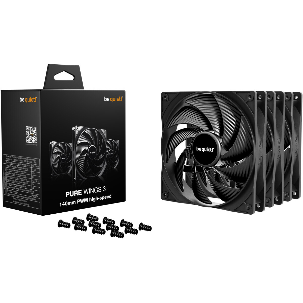 Gehäuselüfter Be Quiet Pure Wings 3 140mm PWM High Speed Black, 3 pcs - BL138 - Foto 3