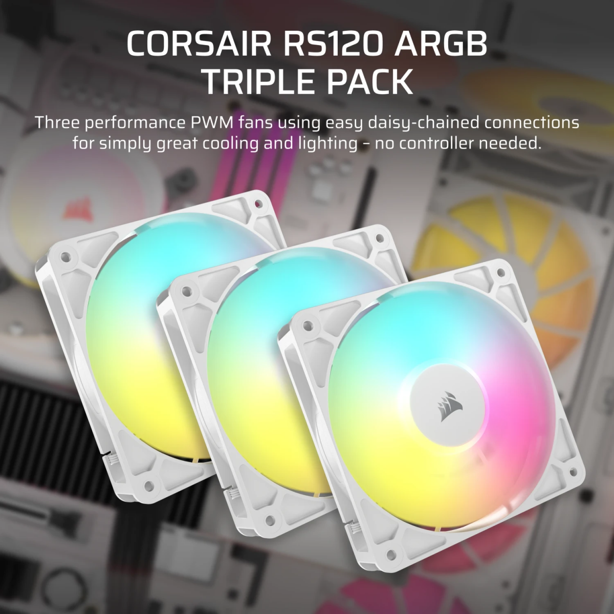 Gehäuselüfter Corsair RS120-R ARGB White (CO-9050197-WW) - Foto 7