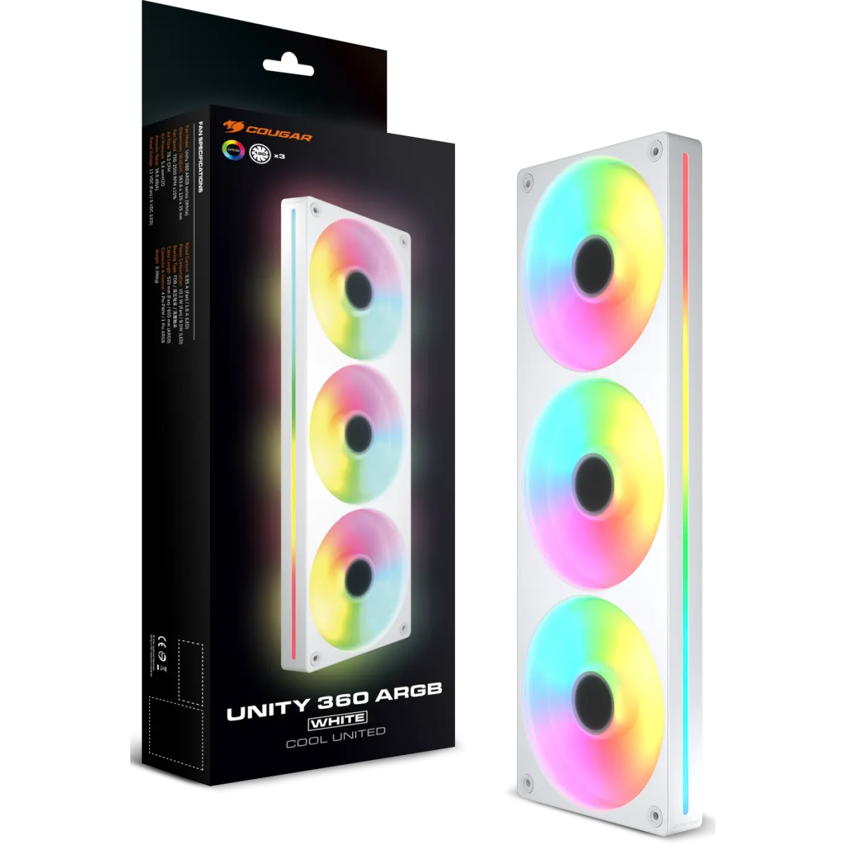 Ventilateur pour boîtier Cougar Unity360-FW ARGB White - CF-UN360FW-RGB - photo 4